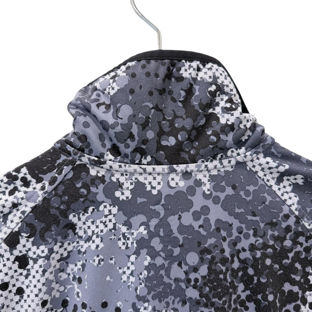 Adidas Pullover Womens Medium Gray Fleece 1/4 Zip Mock Neck Camo Climawarm Top - Picture 9 of 11